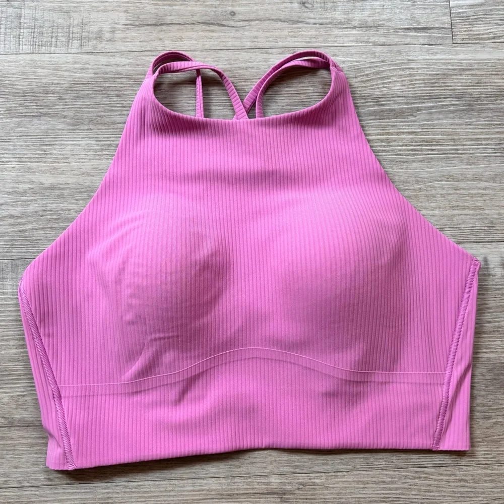Lululemon Like a Cloud High Neck Ribbed Bra 10 Dahlia Mauve - Picture 2 of 6